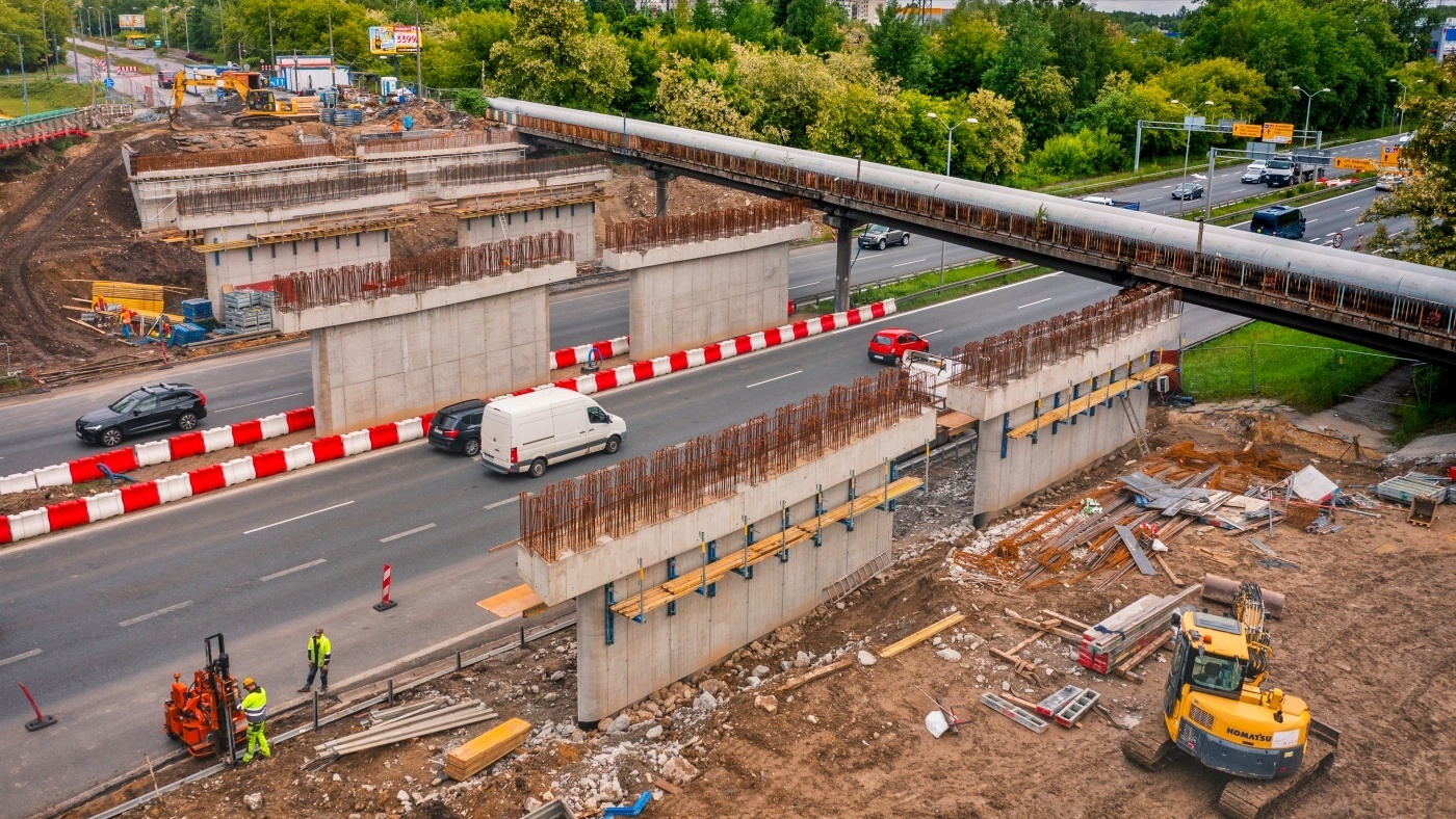 Kolejny etap przebudowy wiaduktów nad S86 w Katowicach