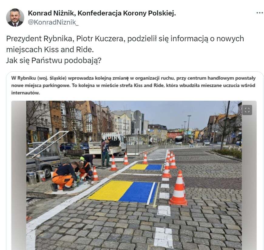 Czujny konfederata z Pomorza skomentował Kiss&Ride w Rybniku