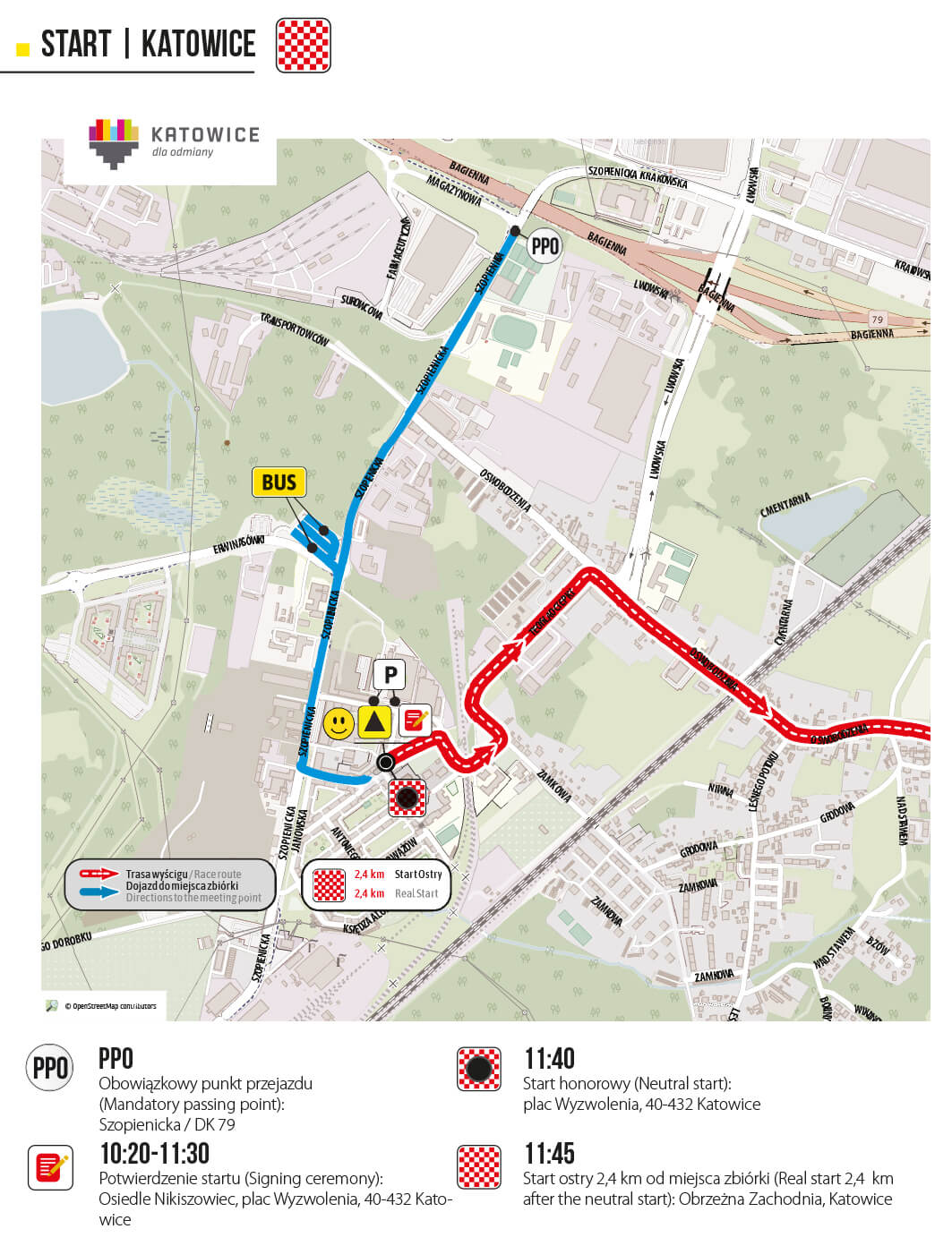 Mapa startu 5 etapu Tour de Pologne