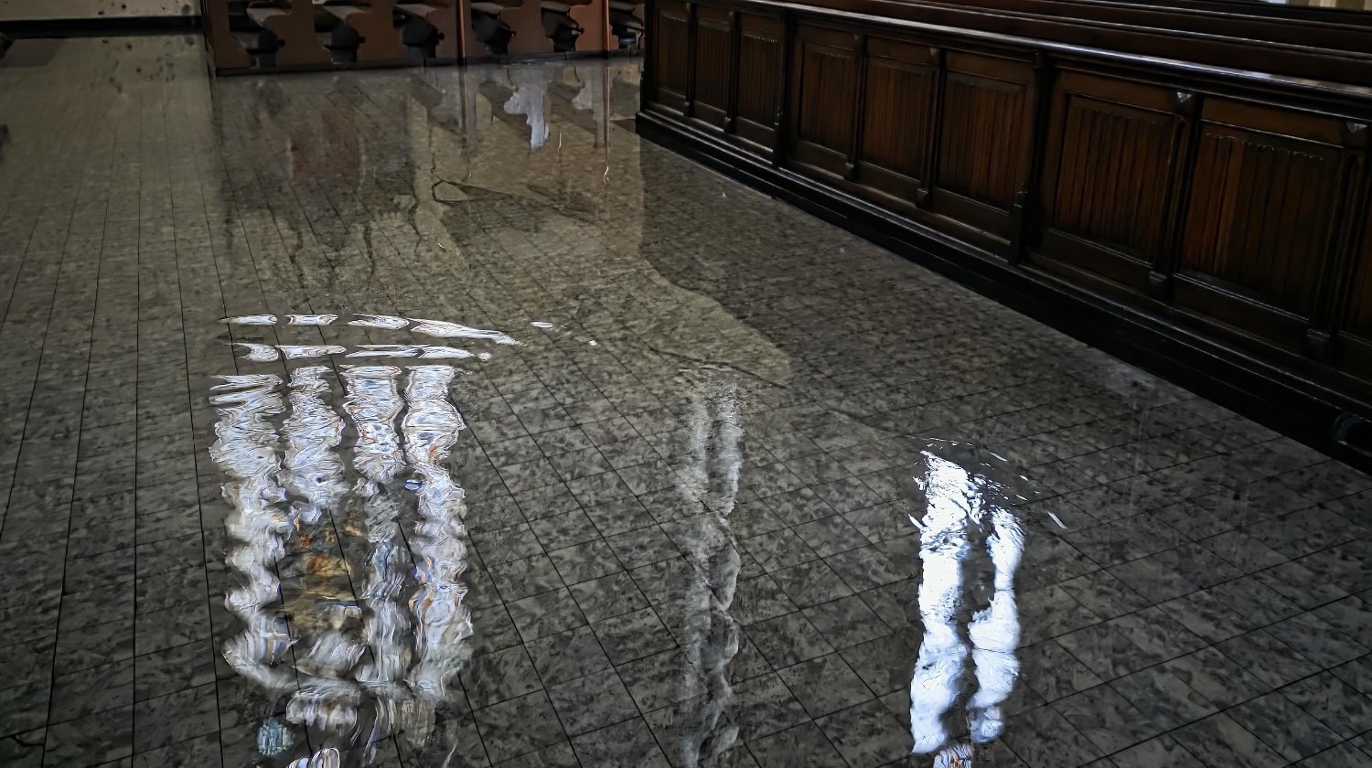 Myslowice zalany kosciol 1