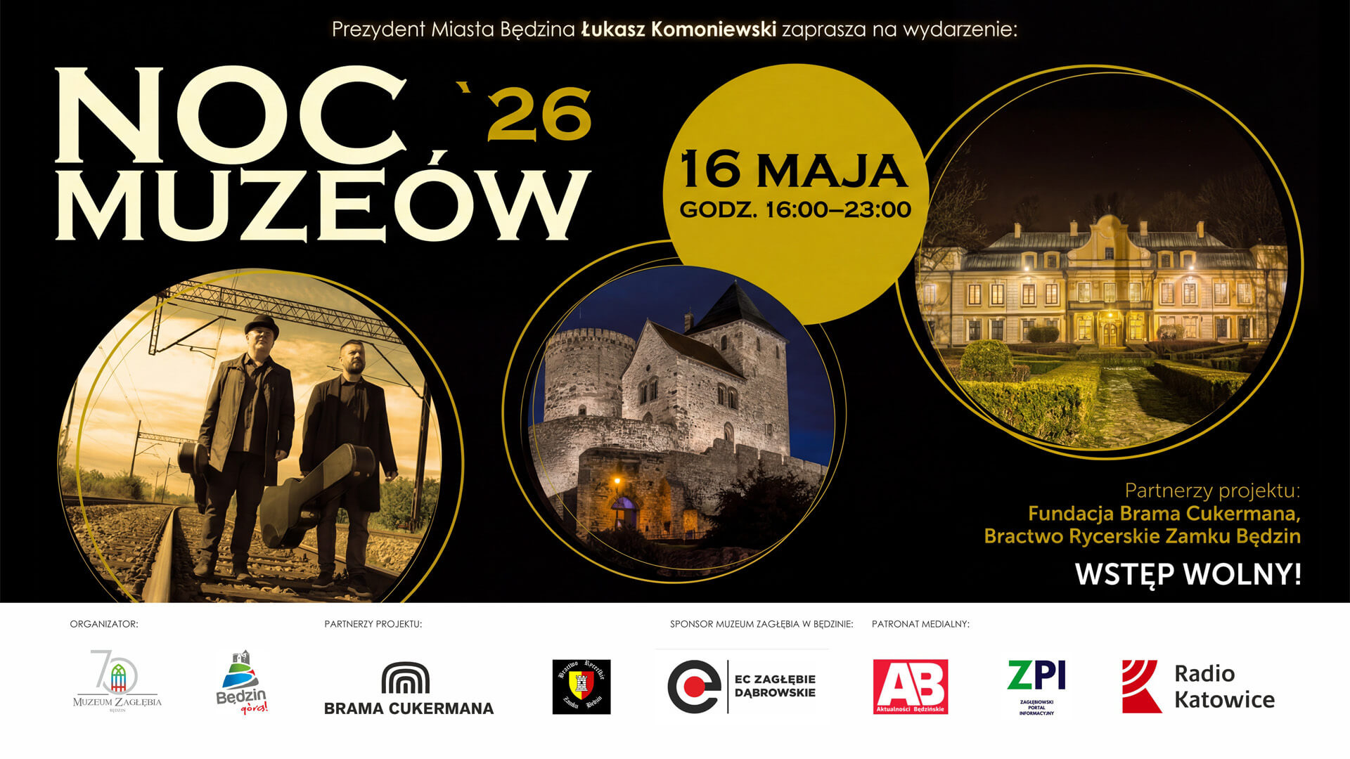 Noc Muzeów 2026 w Będzinie – zamek, podziemia i spacer historyczny. Wstęp wolny