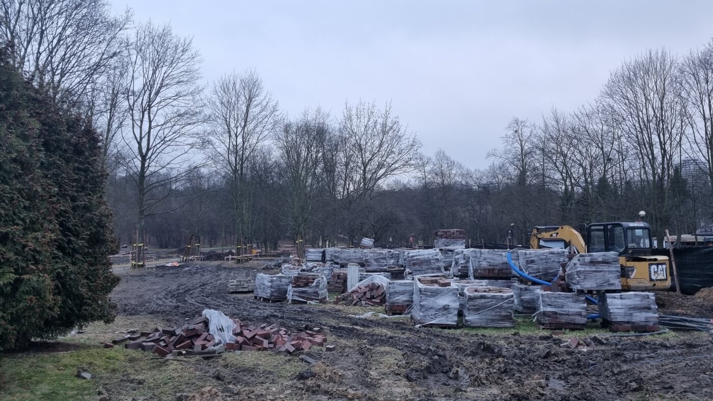 Park slaski remont alei zyrafy