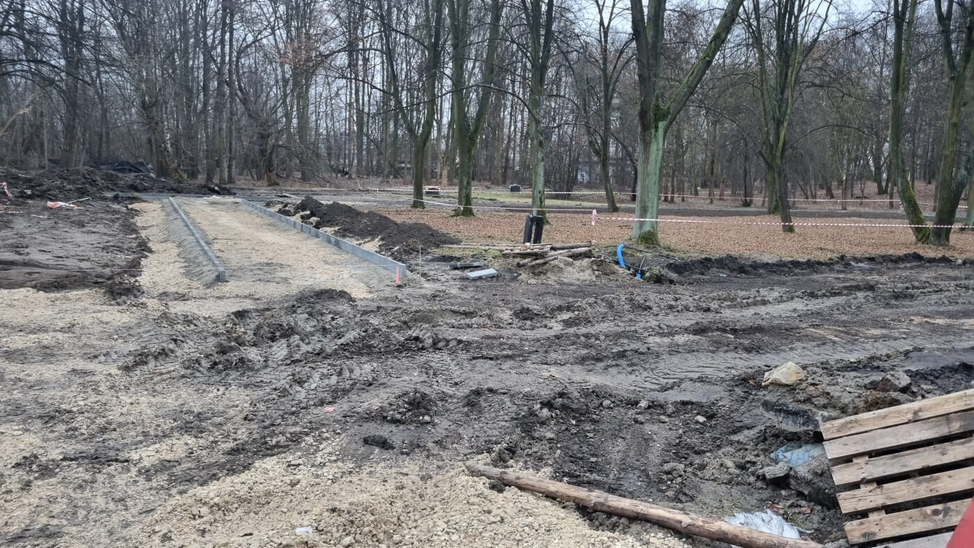 Park slaski remont alei zyrafy