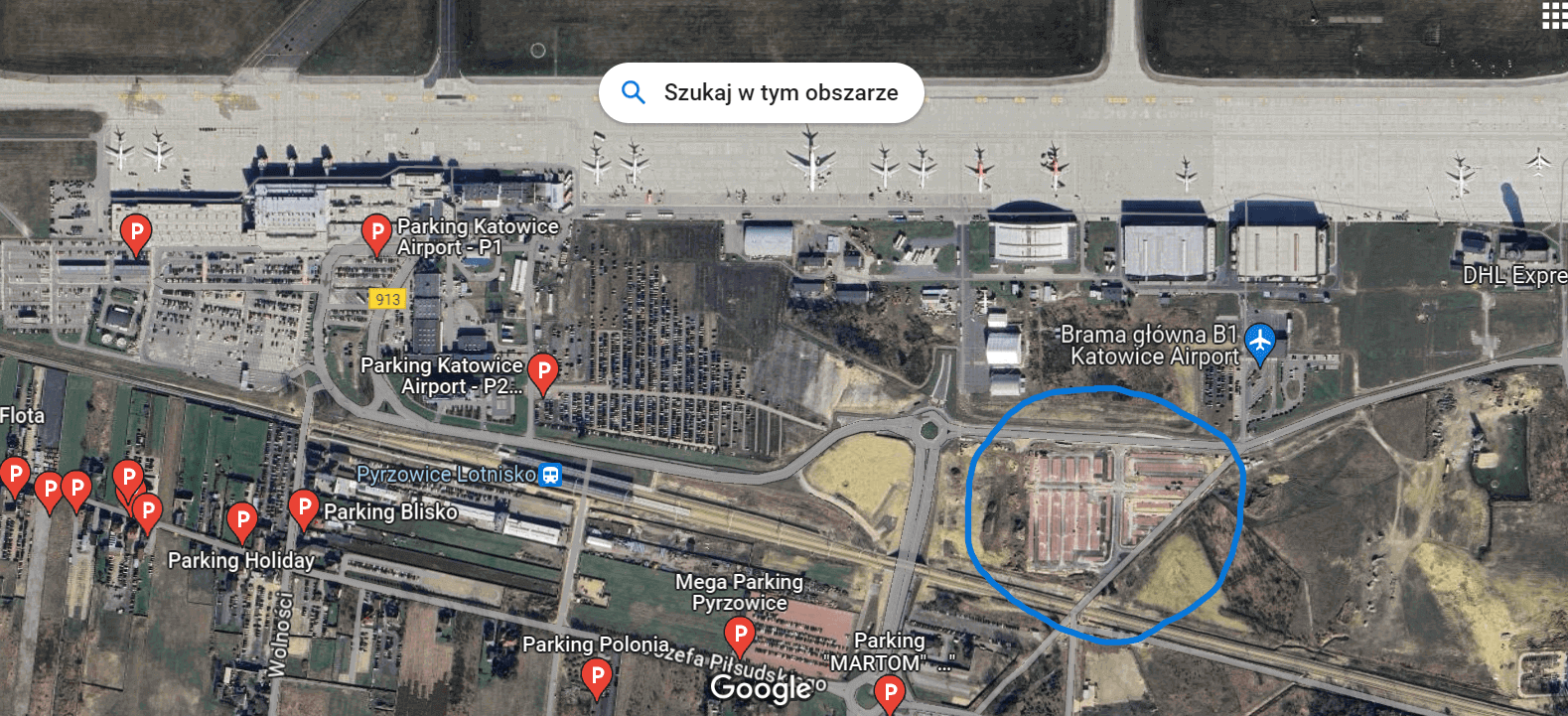 Parking p4 katowice airport mapa