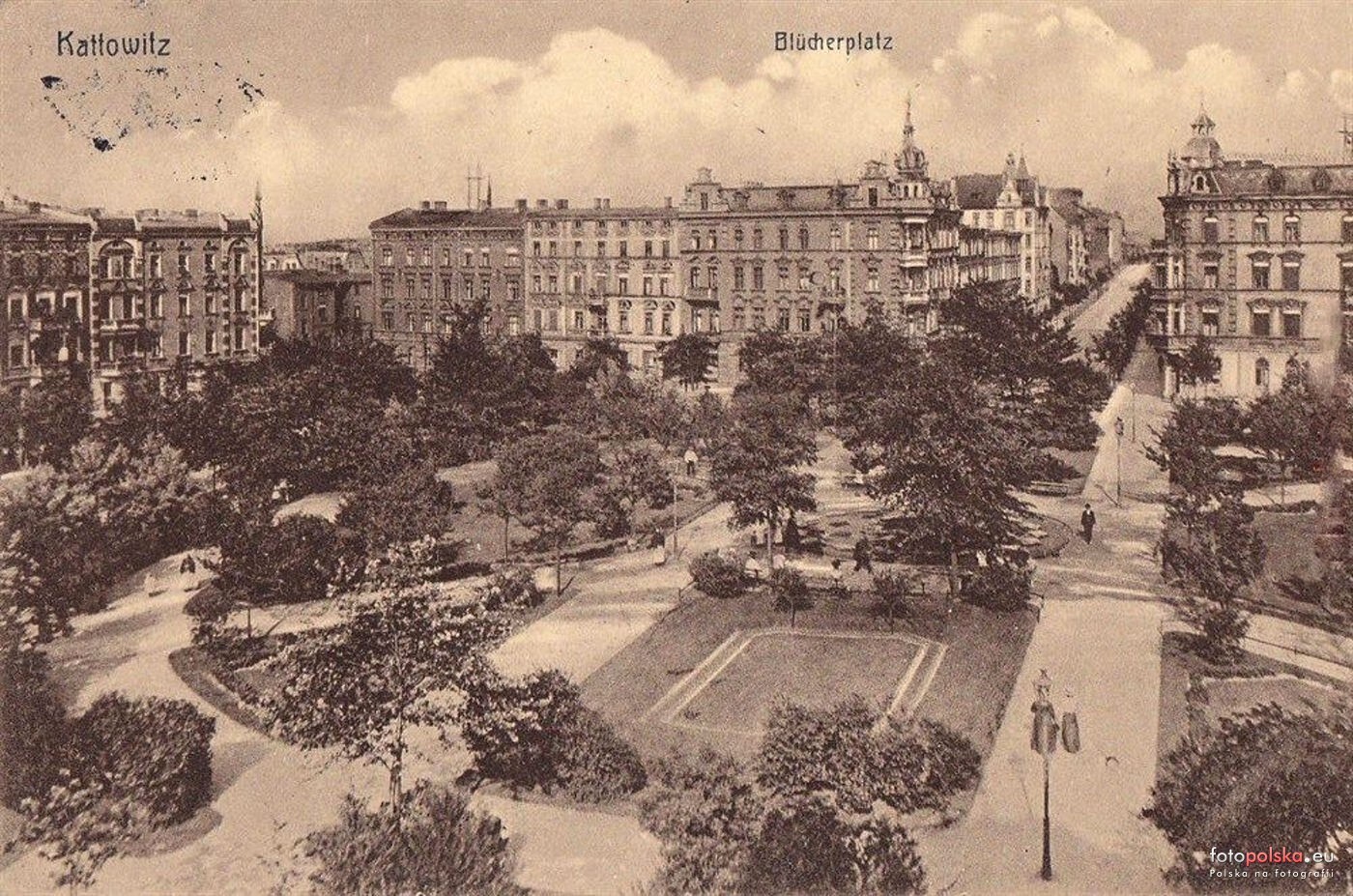 Plac Miarki jeszcze jako Blücherplatz