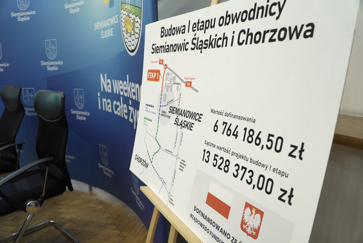 Przebieg obwodnicy Siemianowic Śląskich i Chorzowa