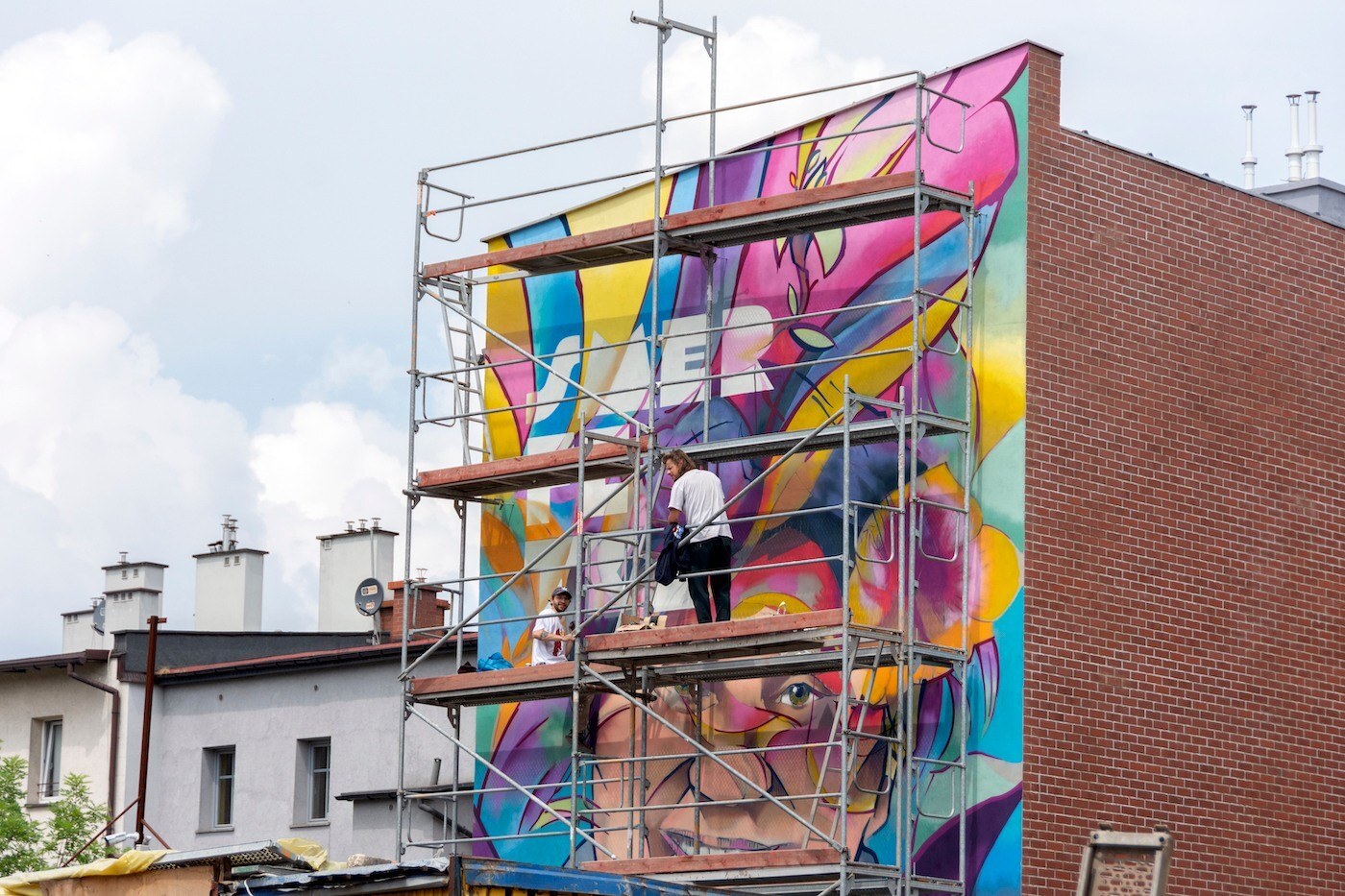 Tworzenie muralu Smerfetki