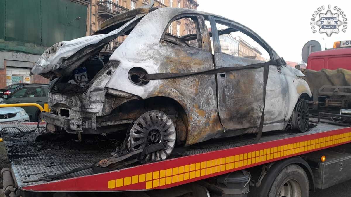 Spalony samochod witczaka bytom