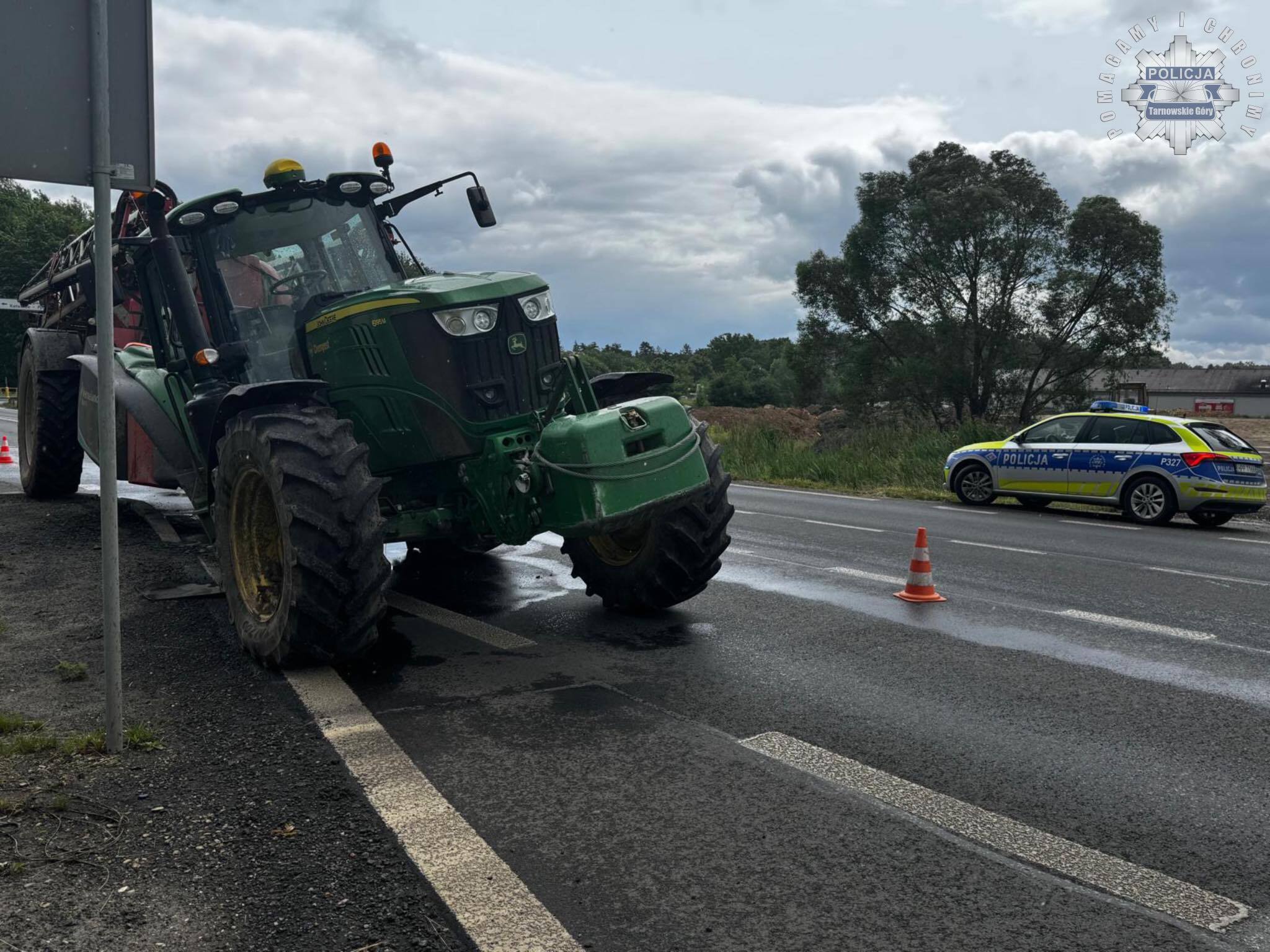 Awaria ciągnika w Świerklańcu