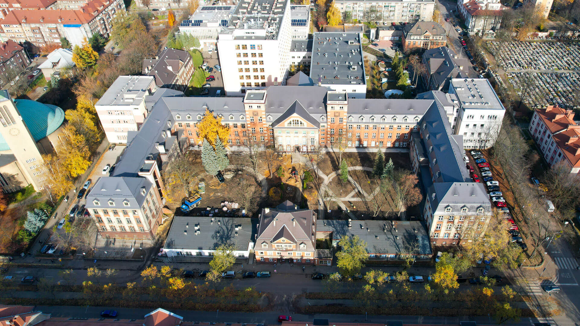 Szpital przy al. Legionów z lotu ptaka