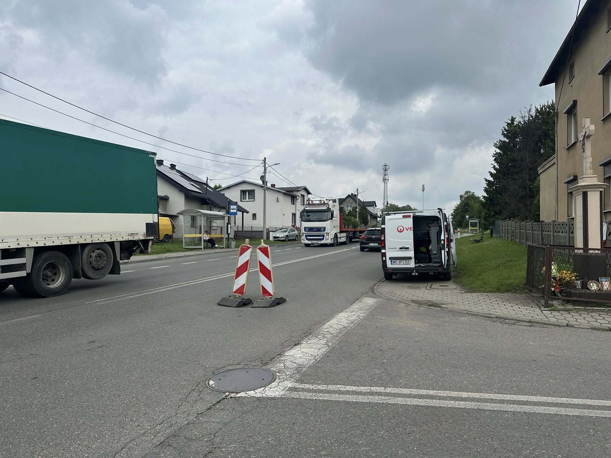 Utrudnienie na ulicy Gliwickiej w Tarnowskich Górach