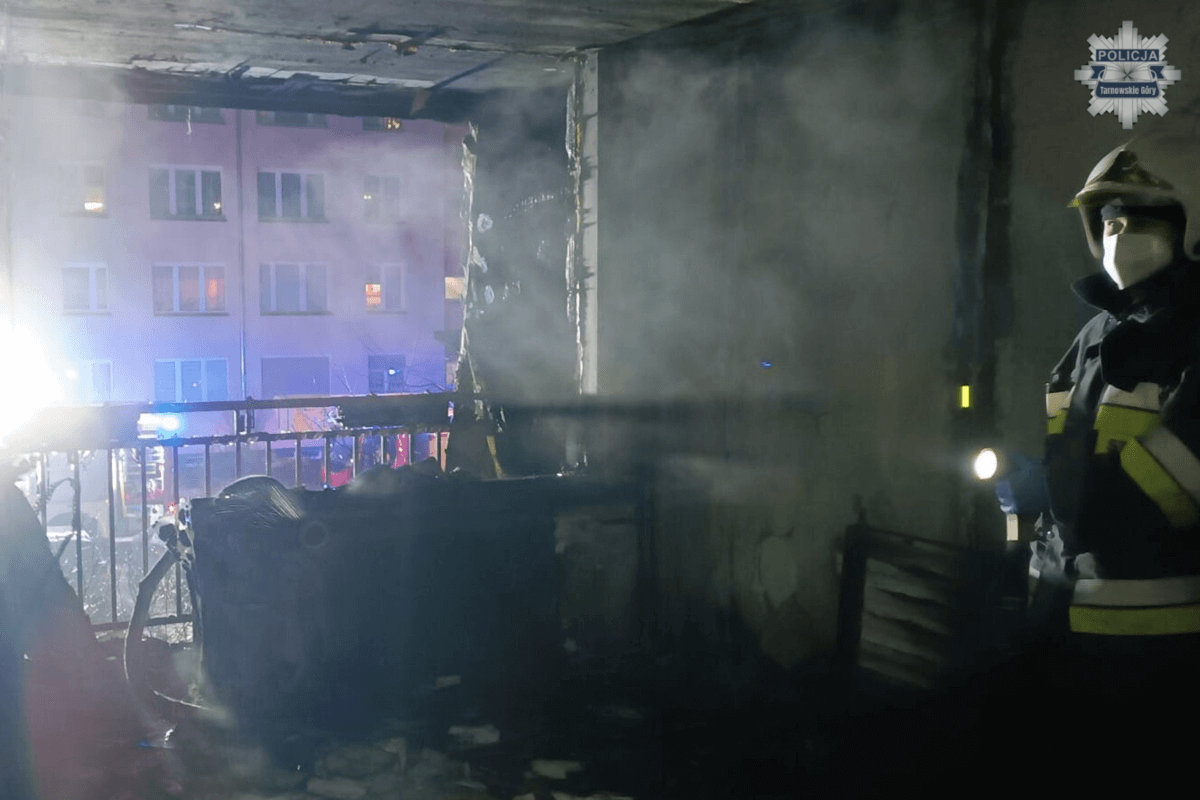 Pożar w Tarnowskich Górach-Strzybnicy
