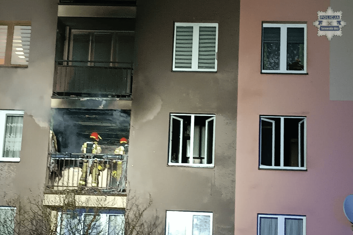 Pożar w Tarnowskich Górach-Strzybnicy