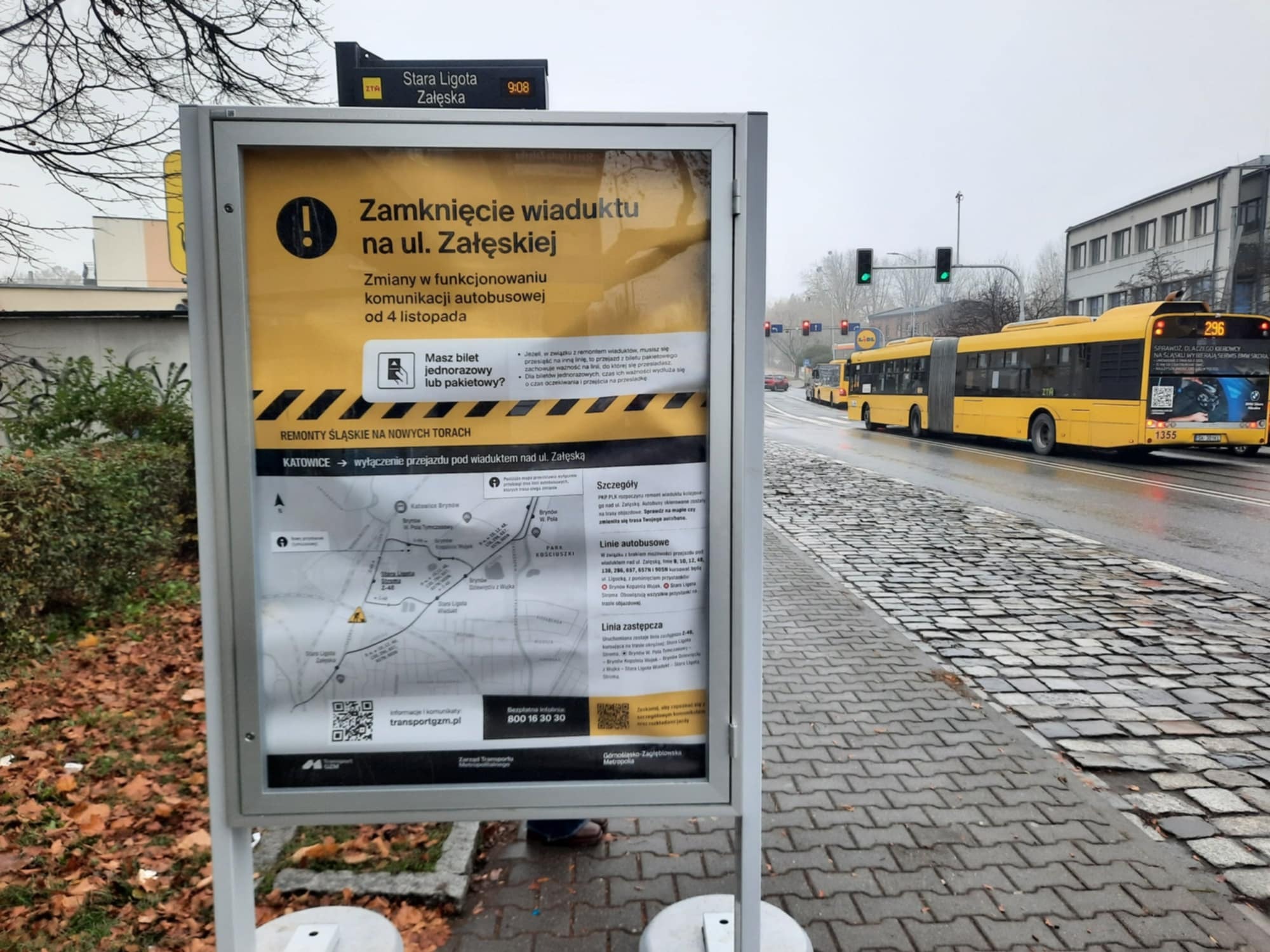 Wiadukt Załęska Katowice zamknięty