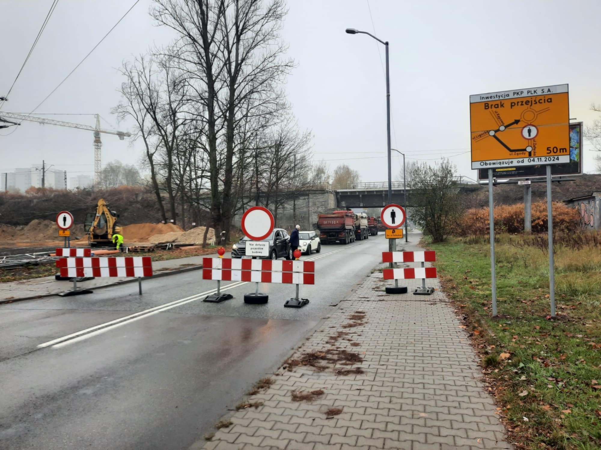 Wiadukt Załęska Katowice zamknięty