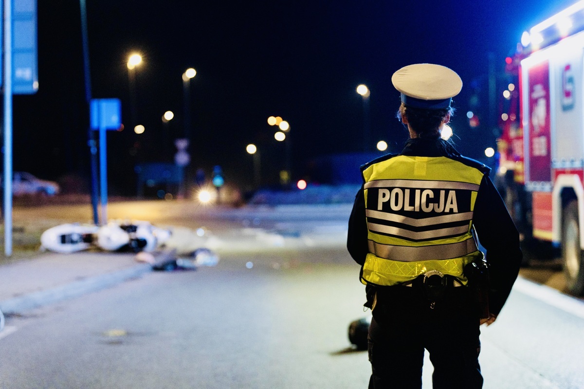 Wypadek motocykl chebzie