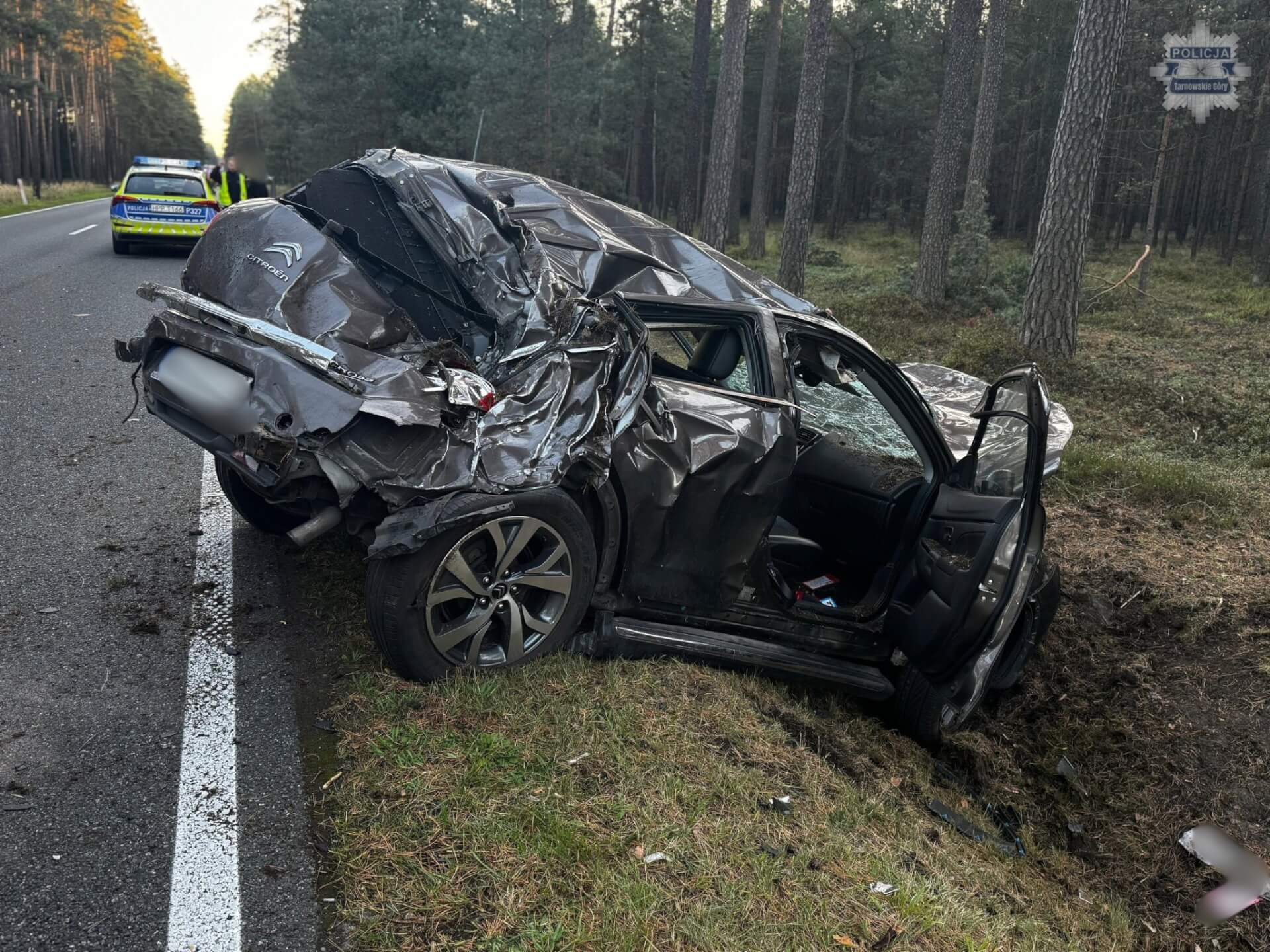 Wypadek pomiędzy Tworogiem a Bruśkiem