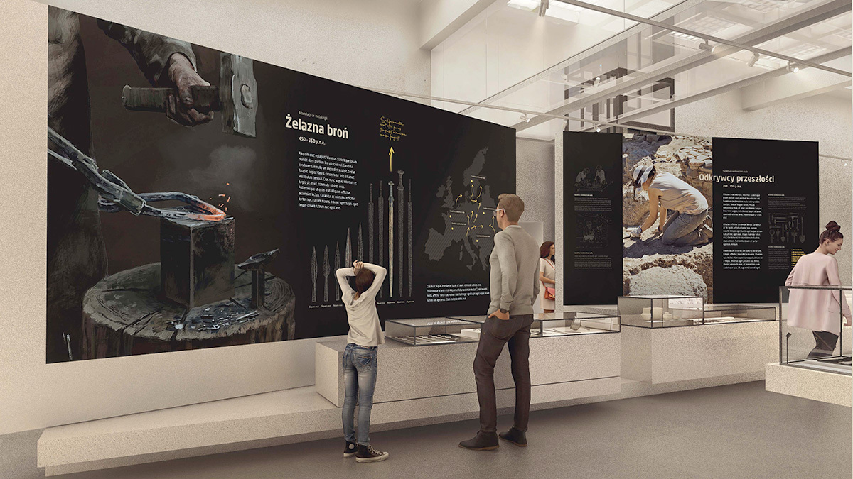 Wizualizacja wystawy archeologicznej w Muzeum Górnośląskim w Bytomiu