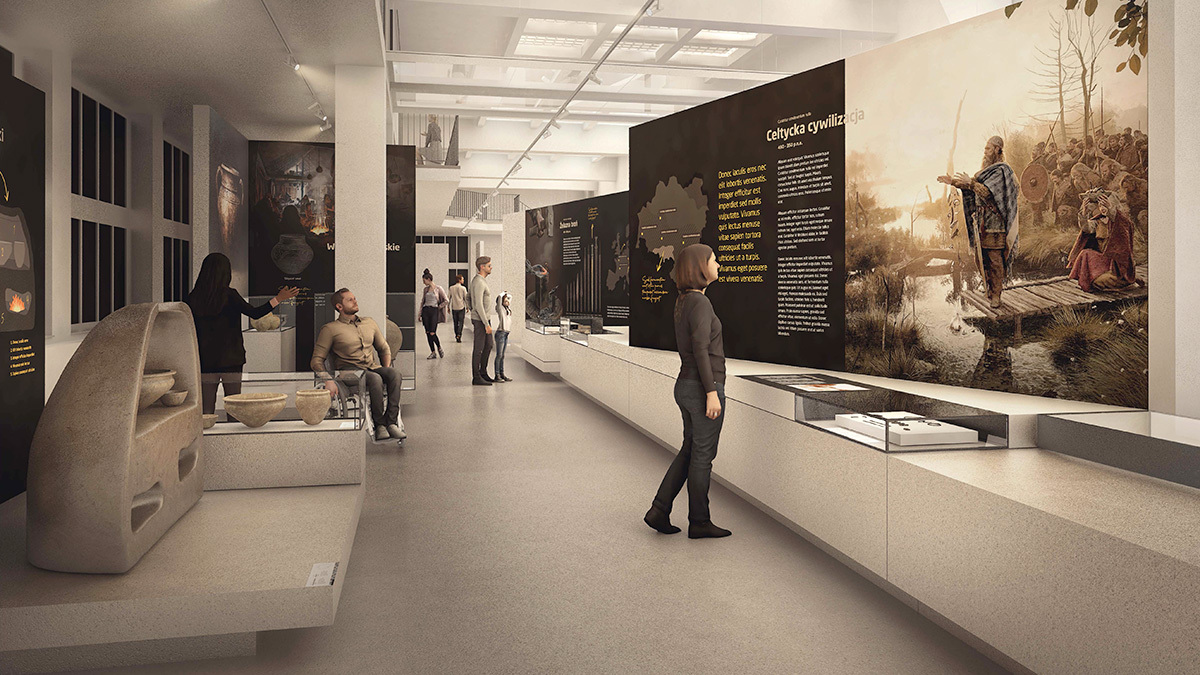 Wizualizacja wystawy archeologicznej w Muzeum Górnośląskim w Bytomiu