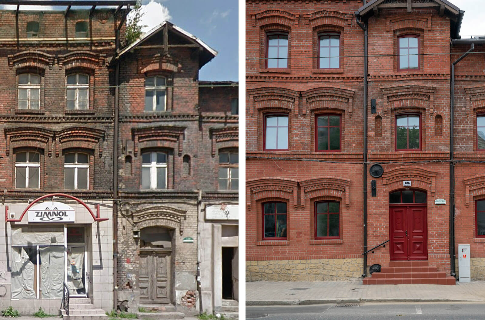 Zabrzanska 126 przed remontem i po
