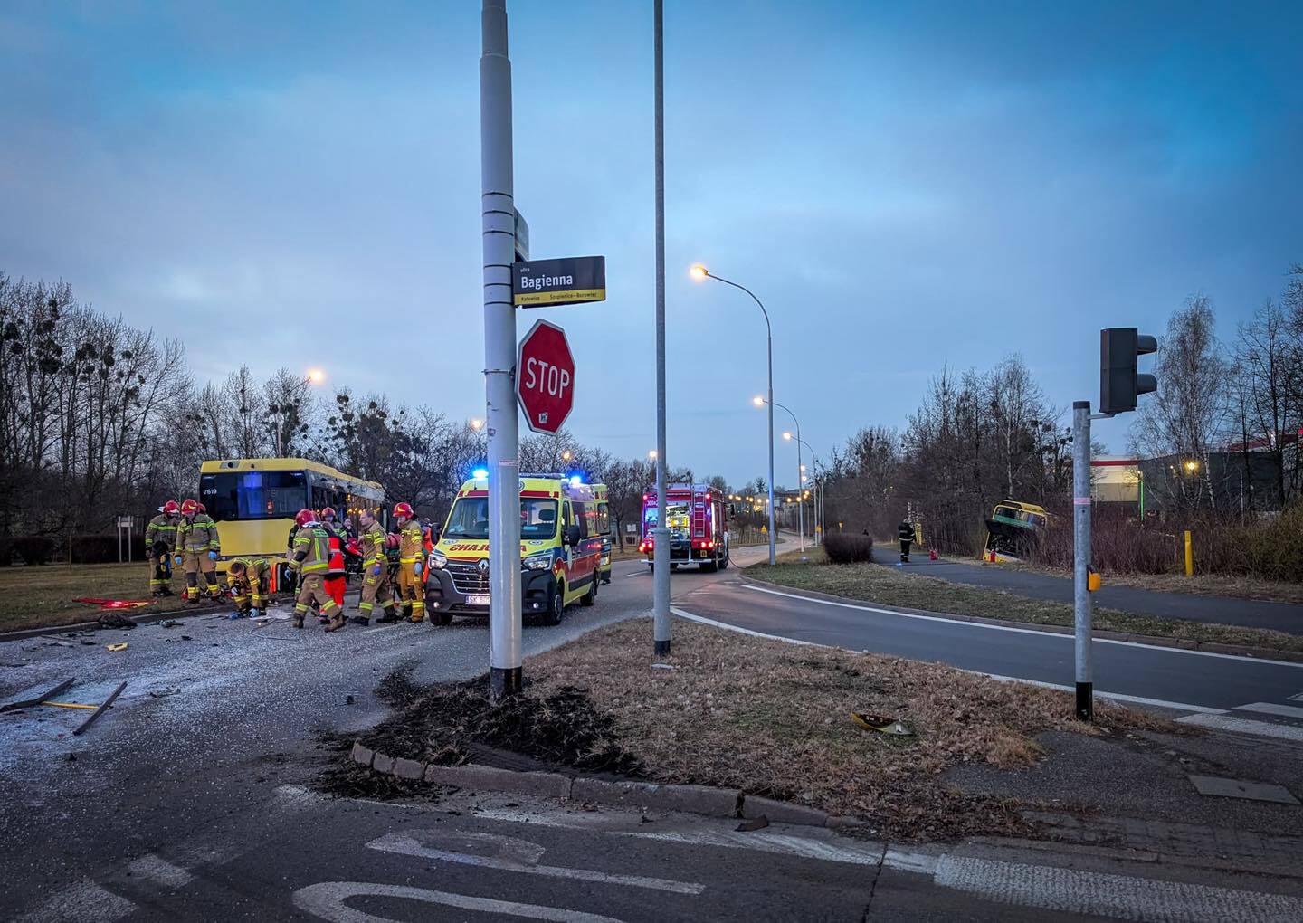Zderzenie autobusów w Katowicach, ul. Lwowska