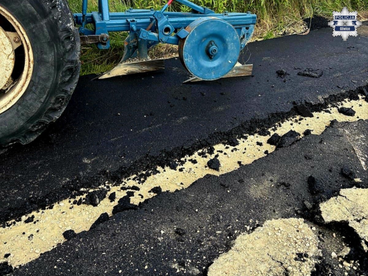 Zniszczona nawierzchnia ul Rybacka Gliwice Ostropa
